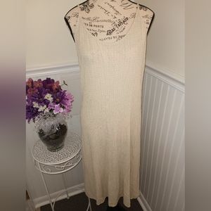 Women's Forever 21 Tan and White Floral Spaghetti Strap Large Dress